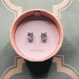 Diamonique Simulated Diamond Emerald Cut Earrings